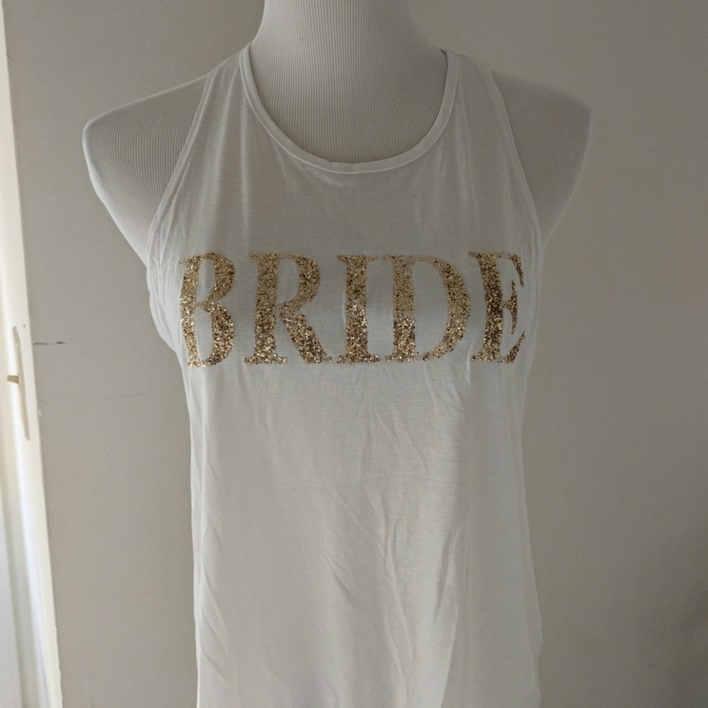 Bride Shirt - Gold Glitter Bride Cami Tank Top